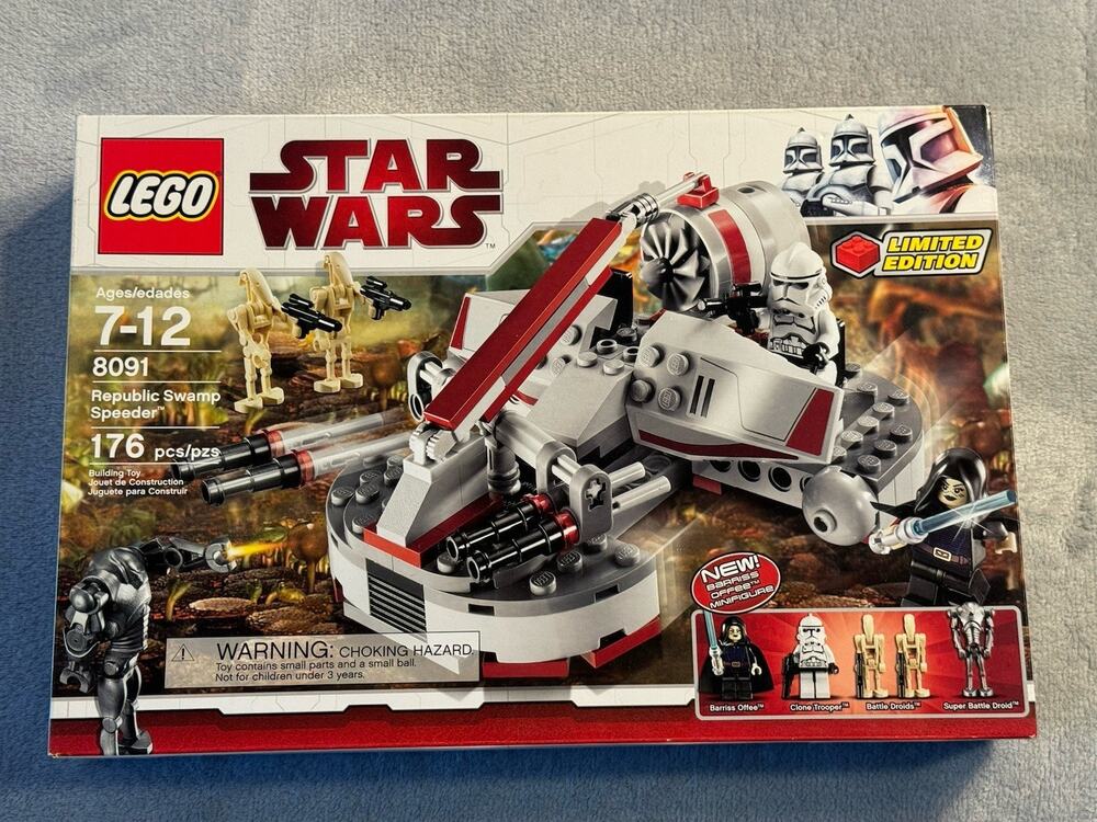New Lego Star Wars 8091 Republic Swamp Speeder NIB NIP Sealed Unopened Rare 2010